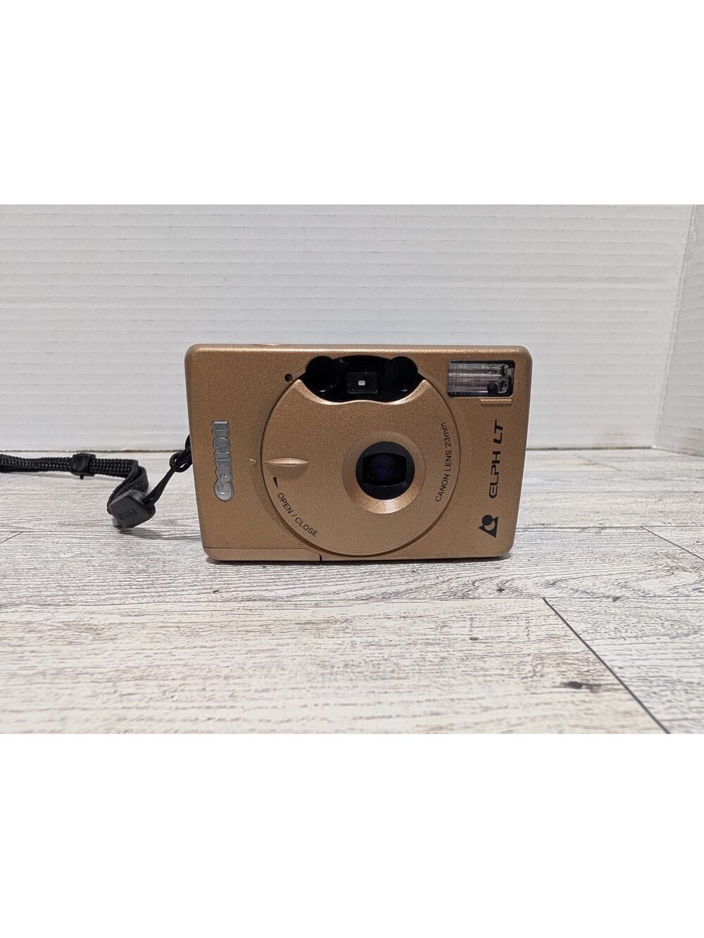 Vintage 90s Canon ELPH LT APS 23 mm Lens Point & Shoot Film Camera - Gold